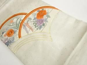 金駒刺繍草花模様名古屋帯